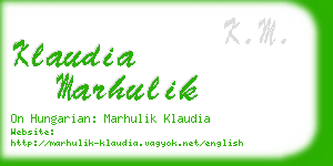 klaudia marhulik business card